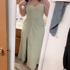 Azazie Millie bridesmaids dress in color Dusty Sage